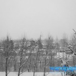 Tagsüber im verschneiten Leipzig