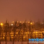 Nachts im verschneiten Leipzig